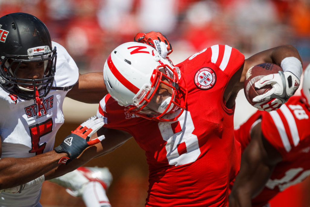 nebraska football player tackled